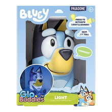 Load image into Gallery viewer, Bluey Glo Buddy FX toy packaging with Bluey character on a blue background