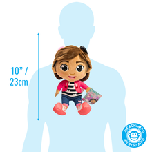 Load image into Gallery viewer, Gabby Plush Doll from Gabby's Dollhouse with Label on measure chart