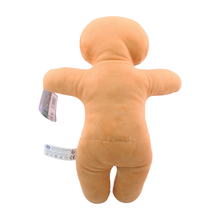 Load image into Gallery viewer, Gingey gingerbread man Plush Shrek The Movie toy with a tag on a white background rear view