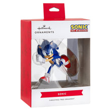 Load image into Gallery viewer, Sonic the Hedgehog Christmas tree ornament in packaging with Hallmark branding