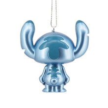 Load image into Gallery viewer, Metallic blue Stitch ornament on a white background