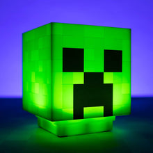Load image into Gallery viewer, Minecraft Creeper Light with Sound illuminted on blue background