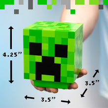 Load image into Gallery viewer, Minecraft Creeper Light with Sound size 4.25" x 3.5" x 3.5"
