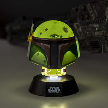 Load image into Gallery viewer, Star Wars Boba Fett Icon Light illuminated and sitting on desk