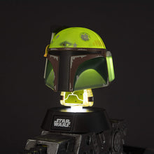 Load image into Gallery viewer, Star Wars Boba Fett Icon Light illuminated and sitting on a Star Wars gun