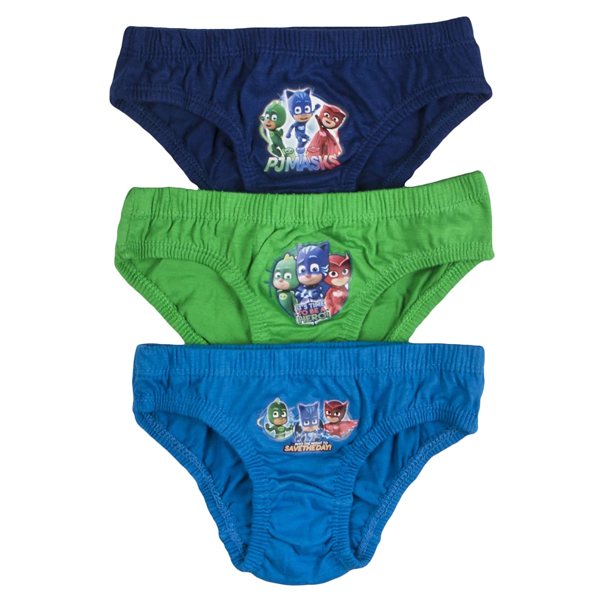 PJ Masks Kids Underwear Briefs Pants Green 3 Pack 18 month - 5