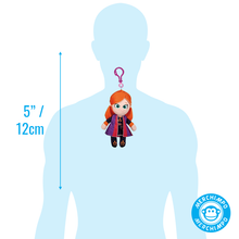 Load image into Gallery viewer, Frozen II Soft Plush Bag Clip Keyring Anna Actual Size
