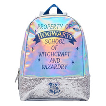 Load image into Gallery viewer, Harry Potter Silver Back Pack Bag Front