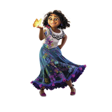 Load image into Gallery viewer, Mirabel Cartoon Character from Disney MOvie Encanto holding a butterfly