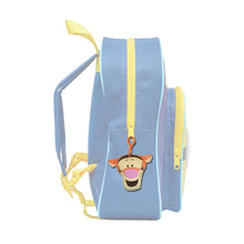 Load image into Gallery viewer, Winnie The Pooh 3 piece bag clip keyrings plush showing tigger on a blue bag