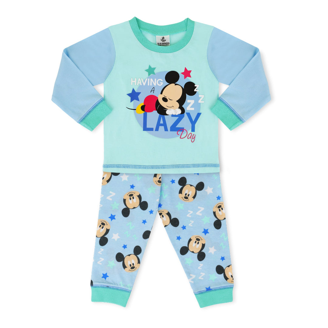 Children's pajama set with cartoon character on a light blue background