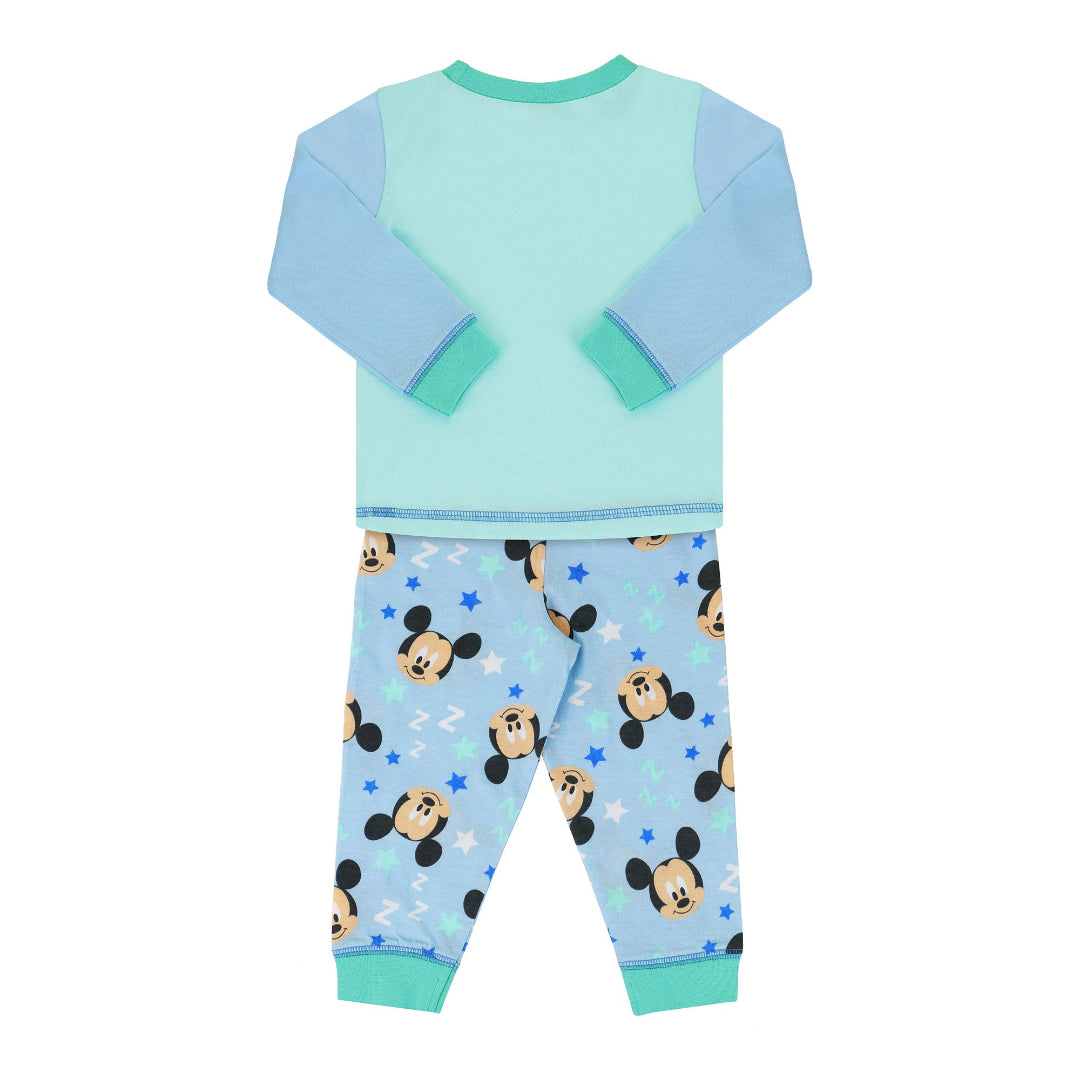 Children's pajama set with Mickey Mouse design on a white background