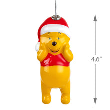 Load image into Gallery viewer, Yellow bear character wearing a Santa hat with a measurement label on a white background

