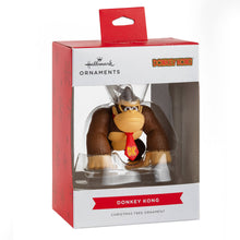 Load image into Gallery viewer, Donkey Kong Christmas tree ornament in packaging with Hallmark branding
