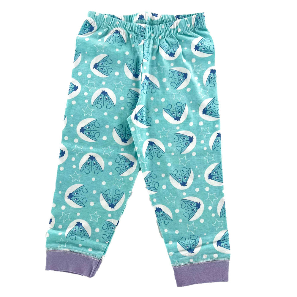 Disney Eeyore Baby Toddler Outfit Pyjamas daywear 2 piece set Children's pajama pants with Eeyore pattern on a teal background