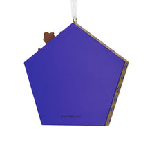 Load image into Gallery viewer, Blue pentagonal object with a brown frog figure on a white background
