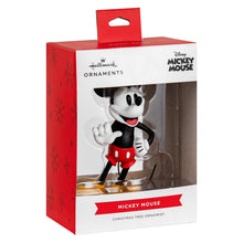Load image into Gallery viewer, Hallmark Mickey Mouse Christmas tree ornament packaging on a white background
