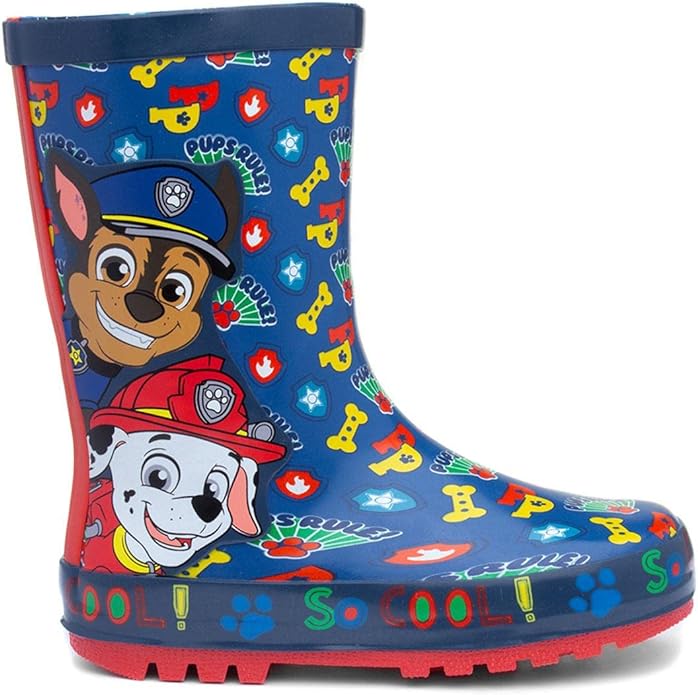 Paw Patrol Navy Blue Kids Rubber Welly Boots
