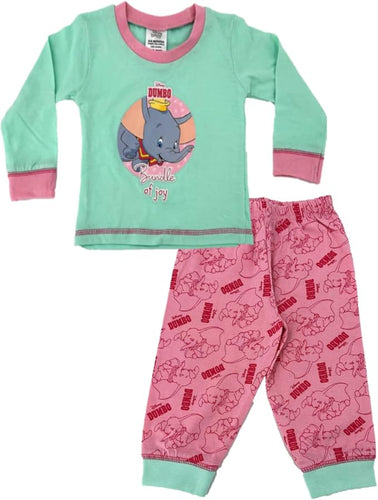 Children's pajama set with Dumbo design on a white background