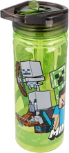 Load image into Gallery viewer, Minecraft Water Bottle 580ml – 100% Leakproof Kids Straw Drinks Bottle – BPA Free Official Minecraft
