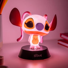 Load image into Gallery viewer, Lilo &amp; Stitch lamp with a pink background

