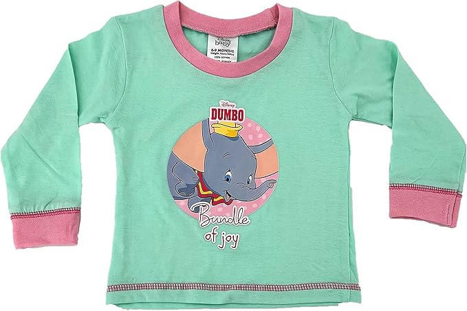 Children's long-sleeve shirt with Dumbo graphic on a white background