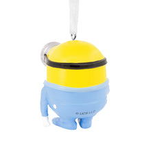 Load image into Gallery viewer, Yellow and blue character with a clear ball on top, hanging from a string on a white background.
