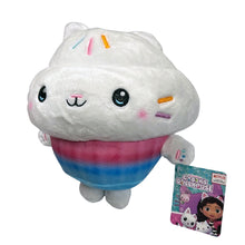Load image into Gallery viewer, Cakey Cat Soft Plush Toy from Gabby&#39;s Dollhouse with Label left view
