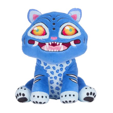 Load image into Gallery viewer, Derpy A blue plush toy tiger with large yellow eyes, white paws and mouth details, and black paw pads, shown against a plain white background. KPop Demon Hunters Derpy Plush
