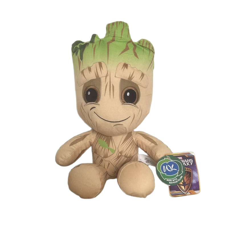Guardians of the Galaxy Baby Groot Plush toy resembling a character with green hair and brown body on a white background