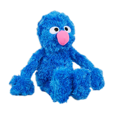 Load image into Gallery viewer, Sesame Street Grover Blue plush toy with a pink nose on a white background
