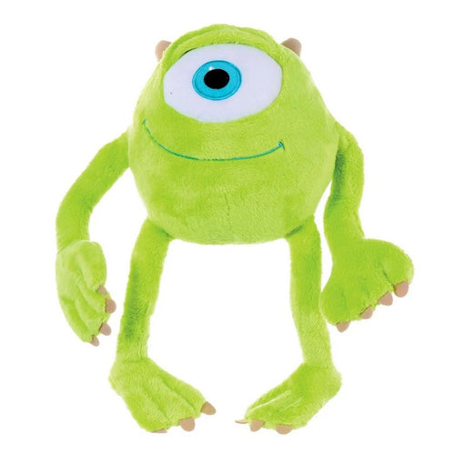 Mike Monsters Inc Green plush toy with one large eye on a white background