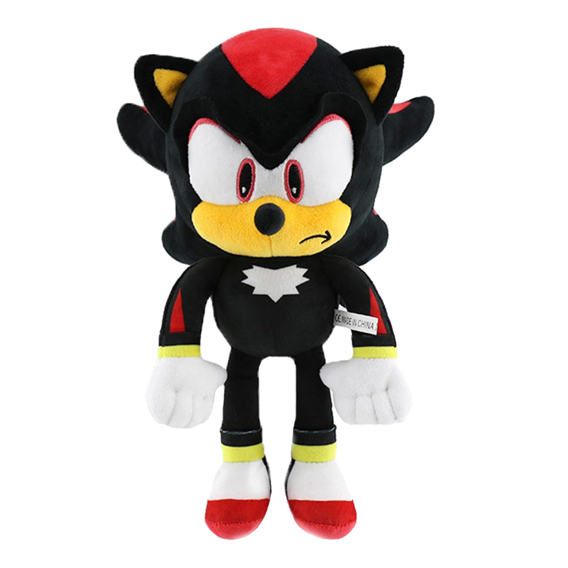 Sonic Friends Shadow  Plush toy of a character with black, red, and yellow colors on a white background