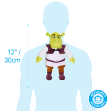 Load image into Gallery viewer, Shrek The Movie Plush toy  with a body silhouette and measurement text on a white background
