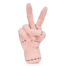 Load image into Gallery viewer, The Thing Plush toy shaped like a hand giving a peace sign on a white background
