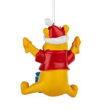 Load image into Gallery viewer, Decorative ornament of a cartoon bear in a red sweater and Santa hat on a white background
