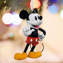 Load image into Gallery viewer, Mickey Mouse ornament with blurred Christmas lights in the background
