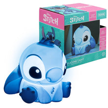 Load image into Gallery viewer, Stitch Blue silicone light shaped like a character from Disney, with packaging in the background.

