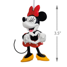 Load image into Gallery viewer, Minnie Mouse ornament with dimensions on a white background
