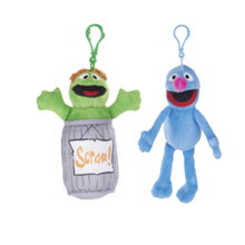 Load image into Gallery viewer, Sesame Street Plush Bag Clips Set of 8 – Elmo, Cookie, Big Bird, Grover &amp; Friends 10cm
