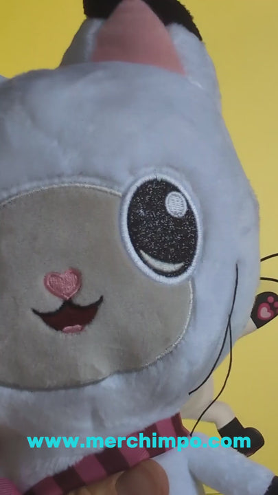 Video of Pandy Paws plush toy being shown over Pandy Paws song from Gabby's Dollhouse