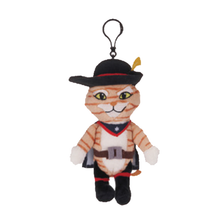 Load image into Gallery viewer, Shrek Plush Bag Clips Set of 4 – Shrek, Donkey, Puss in Boots &amp; Gingy 12.5cm Character Keyring Clips
