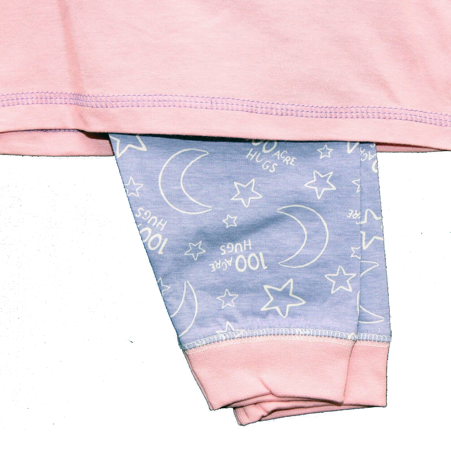 Winnie The Pooh Love You To The Moon Girls Baby PJs Pink and purple long sleeve baby pyjamas cuff