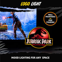 Load image into Gallery viewer, Jurassic Park Logo Light wall mountable or free standing
