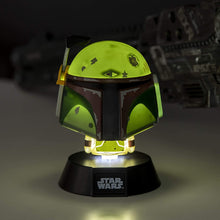 Load image into Gallery viewer, Star Wars Boba Fett Icon Light illuminated and sitting on desk

