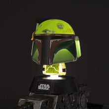 Load image into Gallery viewer, Star Wars Boba Fett Icon Light illuminated and sitting on a Star Wars gun
