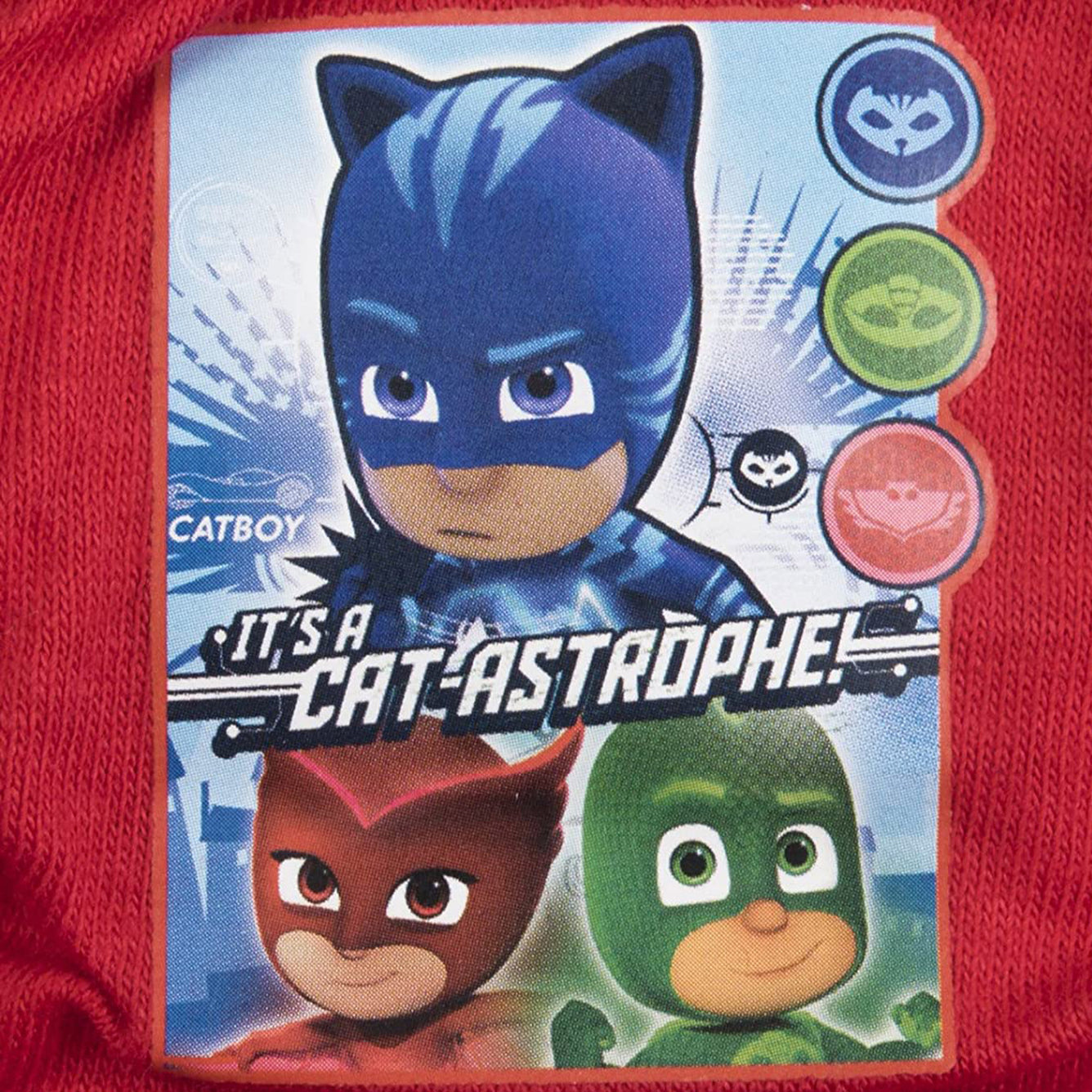 PJ Masks Kids Light Blue Pants Briefs, Children's Underwear 3 Pack red detail