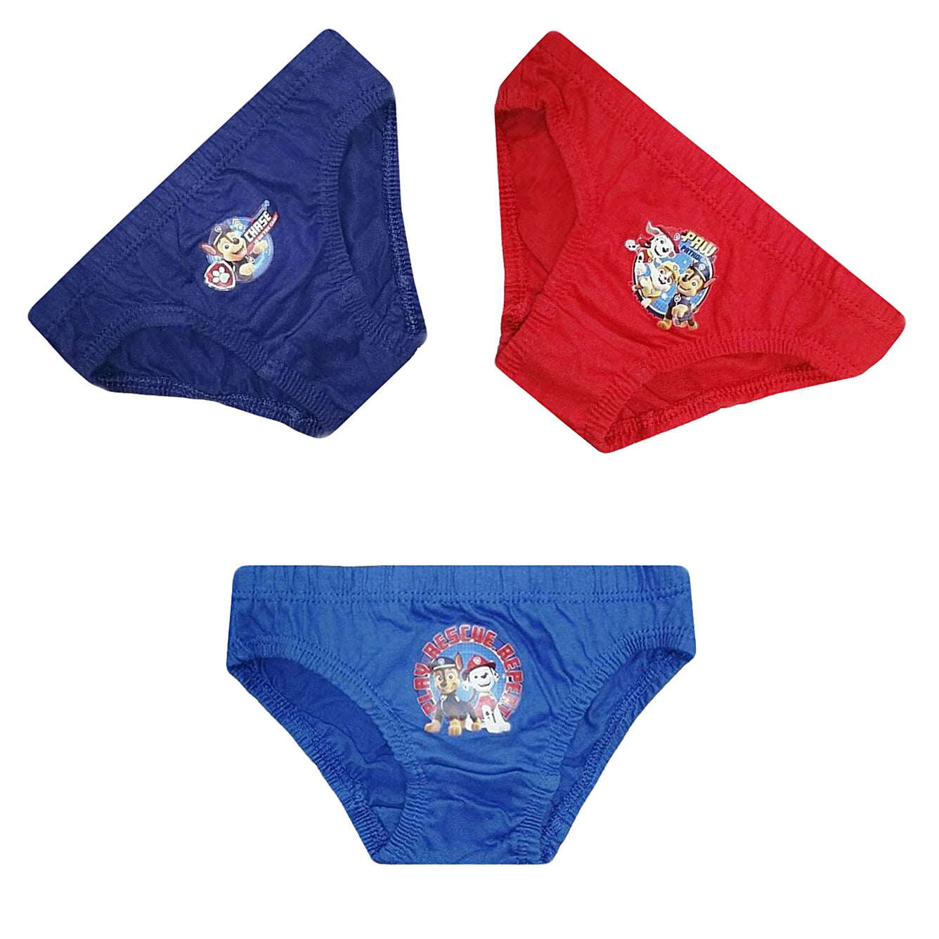 Paw Patrol Kids Underwear Briefs Pants Blue 3 Pack Sizes 18 months to 5 Years pack
