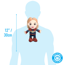 Load image into Gallery viewer, Captain Marvel Soft Toy Plush Medium 30cm size chart
