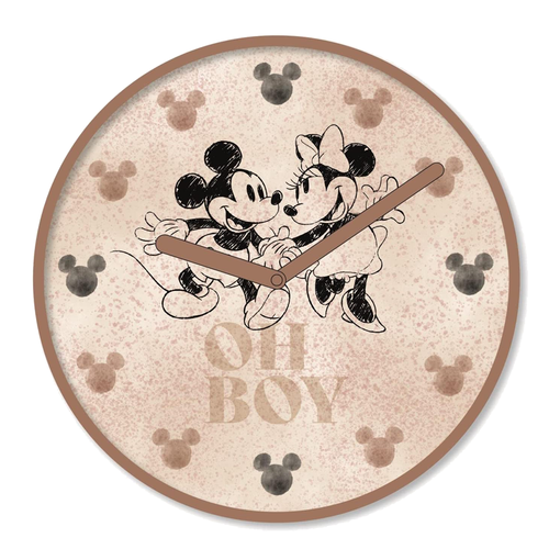 Disney Mickey and Minnie Mouse Blush Wall Clock face